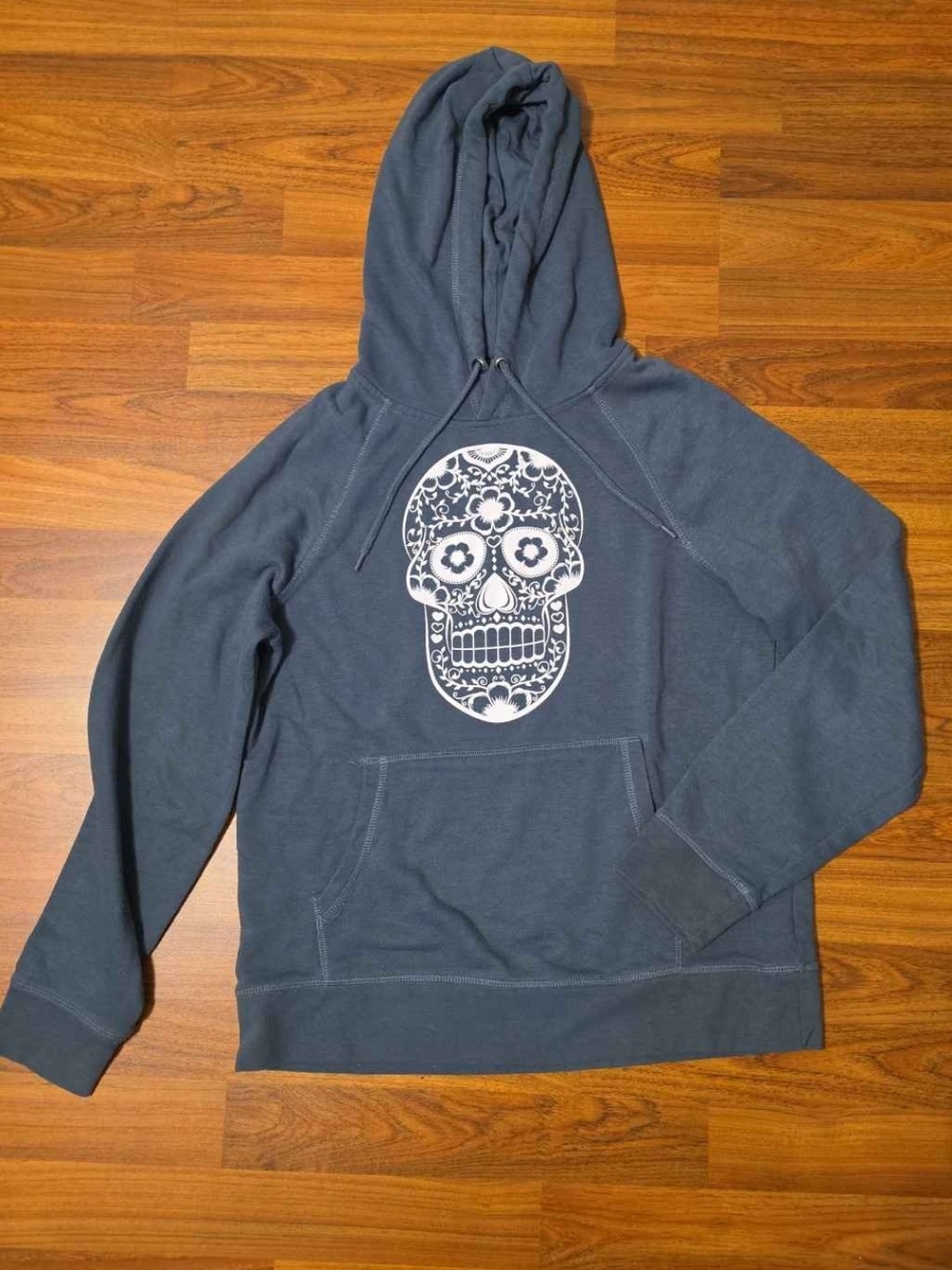 Green Hoodie with Sugar Skull Graphic